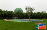 同欣為昆山城市公園打造了一處絢麗多彩的環(huán)保跑道